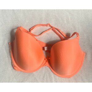 Victoria Secret Demi Demi Buste Orange 38DD Polka Dot Sheer Back